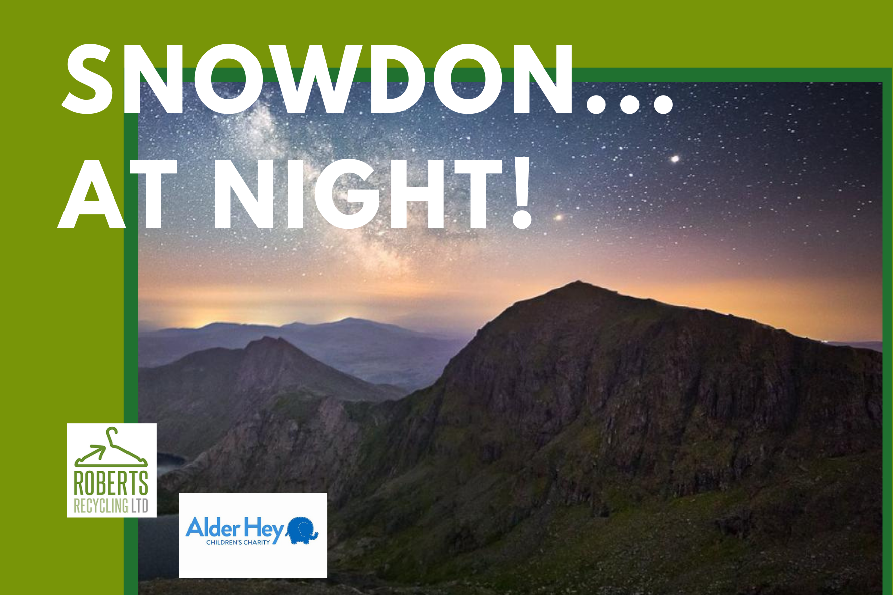 Snowdon at night – raise money for alder hey